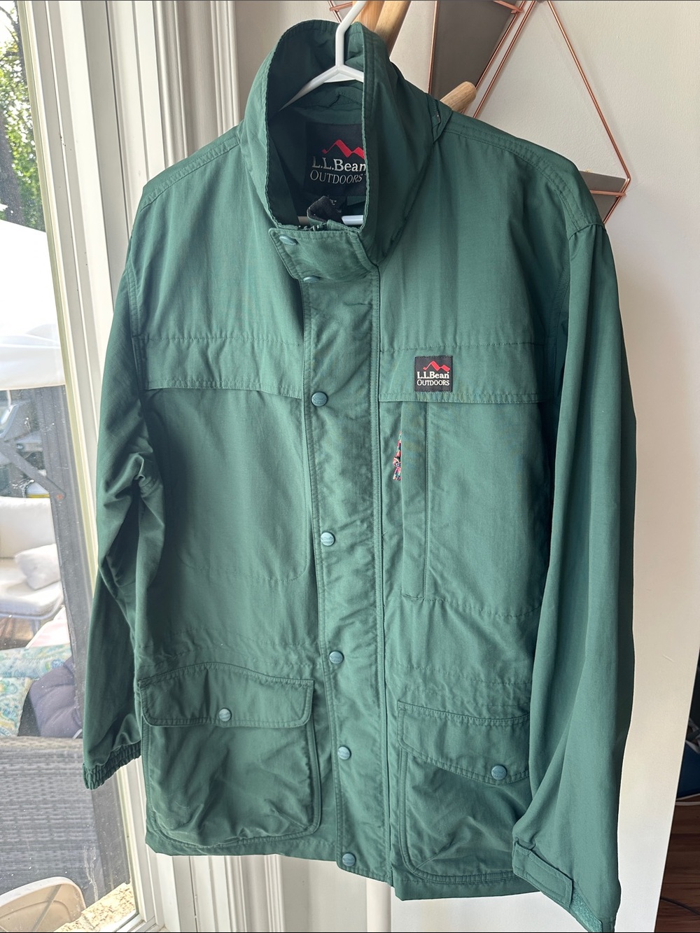 VINTAGE L.L. BEAN 90s Men's Green Utility Jacket Field Coat Gorpcore Size Medium